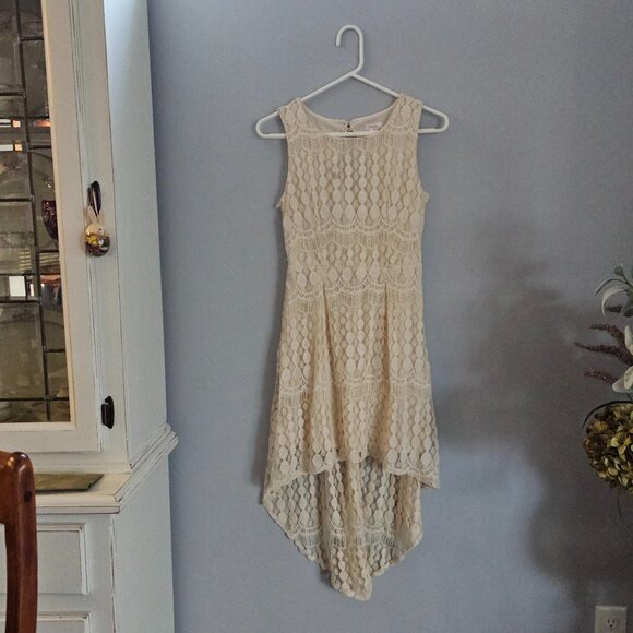 Xhilaration High Low Lace Cream Dress - Picture 1 of 8